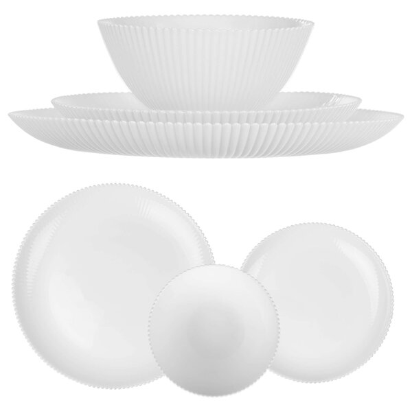 Zestaw obiadowy Regno salaterka 15 cm + talerz deserowy + talerz płytki biały 1 kpl