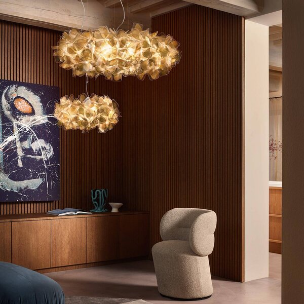 Slamp Lampa wisząca designerska Clizia Mama Non Mama, możliwość ściemniania, mosiężny / złoty, salon / jadalnia, tworzywo sztuczne, design