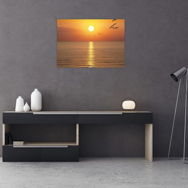 Obraz - Zachód słońca nad oceanem (70x50 cm)