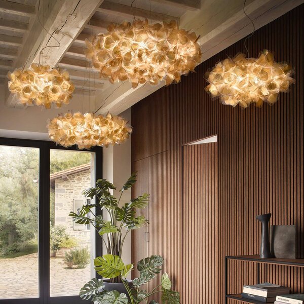 Slamp Lampa wisząca designerska Clizia Mama Non Mama, możliwość ściemniania, mosiężny / złoty, salon / jadalnia, tworzywo sztuczne, design