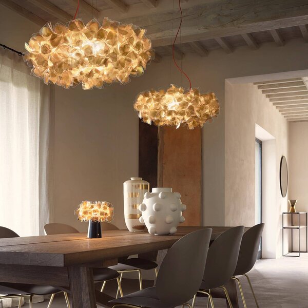 Slamp Lampa wisząca designerska Clizia Mama Non Mama, możliwość ściemniania, mosiężny / złoty, salon / jadalnia, tworzywo sztuczne, design