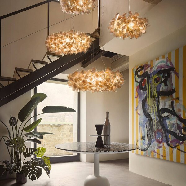 Slamp Lampa wisząca designerska Clizia Mama Non Mama, możliwość ściemniania, mosiężny / złoty, salon / jadalnia, tworzywo sztuczne, design