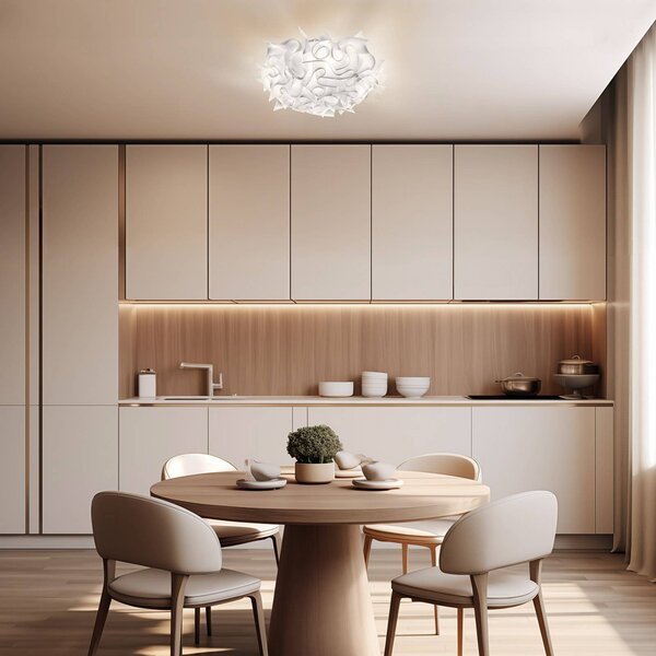 Slamp Lampa sufitowa designerska VELI M, możliwość ściemniania, biały / opal, salon / jadalnia, tworzywo sztuczne, design