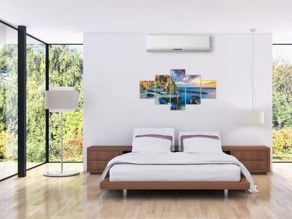 Obraz - Wioska śródziemnomorska (125x70 cm)