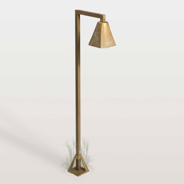 Moretti Luce Słupek oświetleniowy LED Silva Frame, 80 x 19 cm, mosiądz postarzany Frame, brązowy / mosiężny, mosiądz, dworkowy / rustykalny