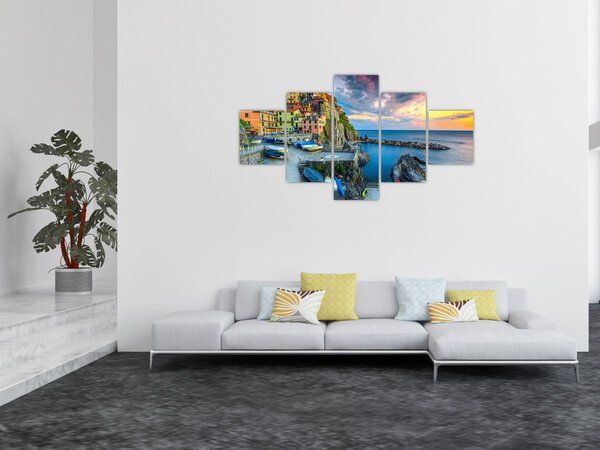 Obraz - Wioska śródziemnomorska (125x70 cm)