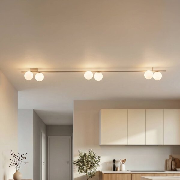 Lampa sufitowa Imelo TK Lighting, możliwość ściemniania, kremowy / amber, sypialnia, szkło