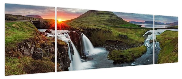 Obraz - Kirkjufell o zachodzie słońca (170x50 cm)