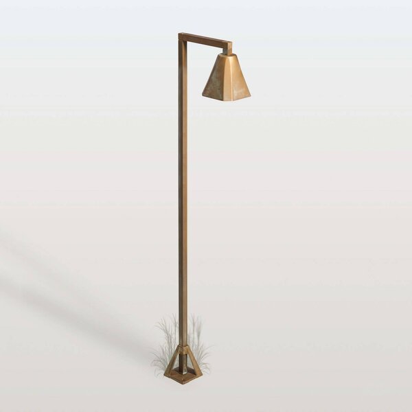 Moretti Luce Słupek oświetleniowy LED Silva Frame, 100 x 19 cm, mosiądz postarzany Frame, brązowy / mosiężny, mosiądz, dworkowy / rustykalny