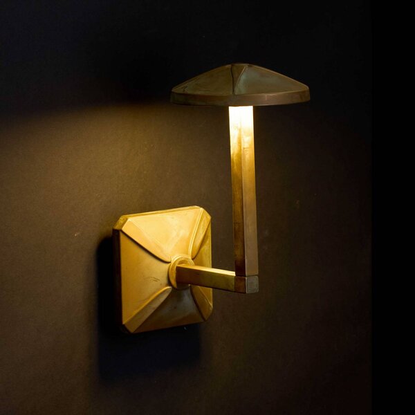 Moretti Luce Kinkiet zewnętrzny Aura Disk, brązowy / mosiężny, mosiądz, dworkowy / rustykalny