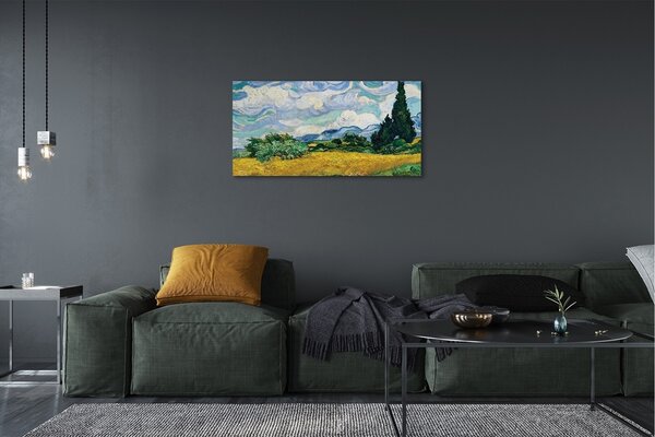 Zdjęcie na płótnie Pole pszenicy z cyprysami - Vincent van Gogh