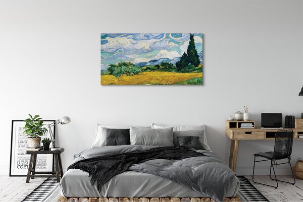 Zdjęcie na płótnie Pole pszenicy z cyprysami - Vincent van Gogh