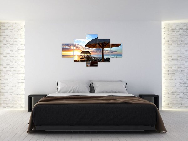 Obraz - Zachód słońca na Mauritiusie (125x70 cm)