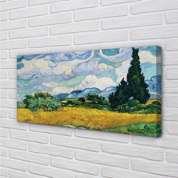 Zdjęcie na płótnie Pole pszenicy z cyprysami - Vincent van Gogh