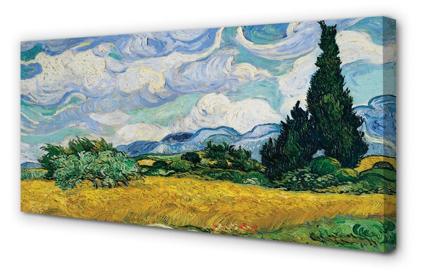 Zdjęcie na płótnie Pole pszenicy z cyprysami - Vincent van Gogh
