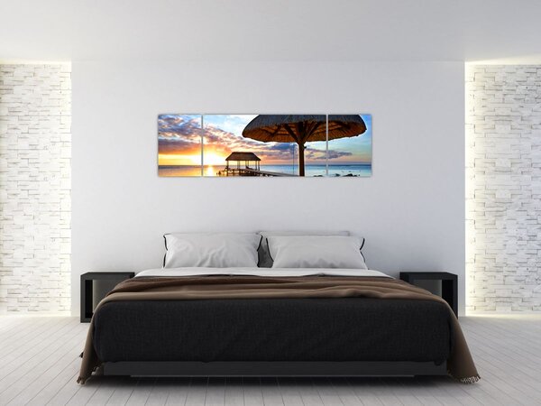 Obraz - Zachód słońca na Mauritiusie (170x50 cm)