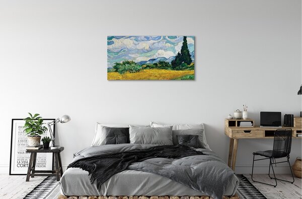 Zdjęcie na płótnie Pole pszenicy z cyprysami - Vincent van Gogh