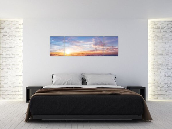 Obraz - Zachód słońca ponad chmurami (170x50 cm)