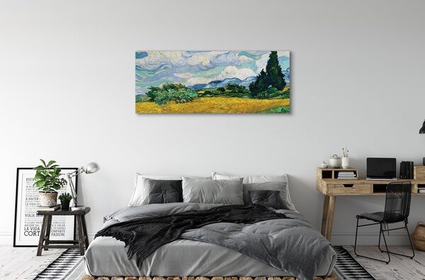 Zdjęcie na płótnie Pole pszenicy z cyprysami - Vincent van Gogh