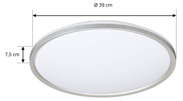 Lampa sufitowa Edmund Lindby, aluminiowy / szary / cynkowy, łazienka, tworzywo sztuczne, nowoczesny