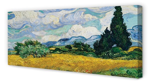 Zdjęcie na płótnie Pole pszenicy z cyprysami - Vincent van Gogh