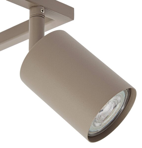 Reflektor sufitowy Lindby Bravius, kolor taupe, 6-punktowa konstrukcja, żelazo Bravius Lindby, możliwość ściemniania, brązowy / rdzawy, salon / jadalnia, metal