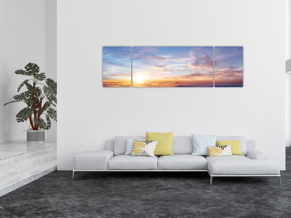 Obraz - Zachód słońca ponad chmurami (170x50 cm)