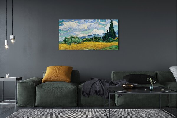 Zdjęcie na płótnie Pole pszenicy z cyprysami - Vincent van Gogh