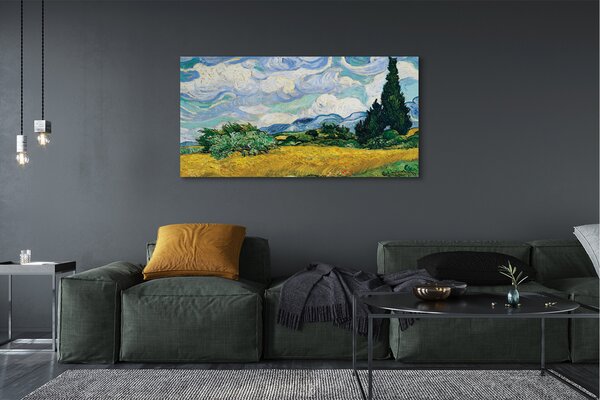 Zdjęcie na płótnie Pole pszenicy z cyprysami - Vincent van Gogh