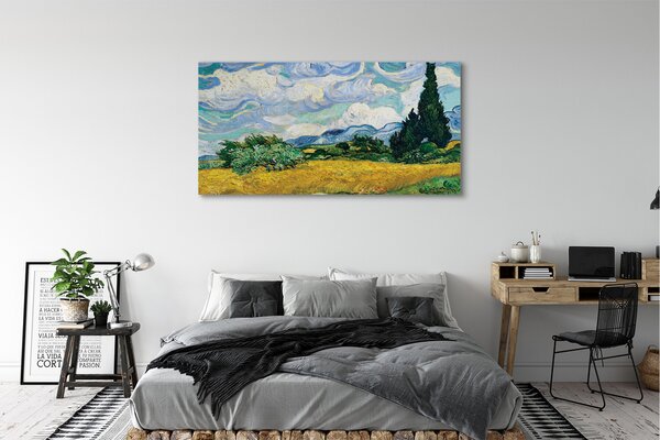 Zdjęcie na płótnie Pole pszenicy z cyprysami - Vincent van Gogh