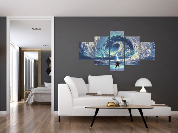 Obraz - Ilustracja przedstawiająca chłopca z włócznią (125x70 cm)