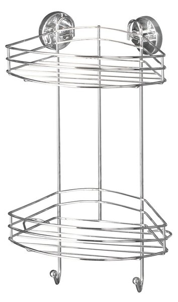 Samoprzyczepna 2-poziomowa półka narożna Wenko Vacuum-Loc, do 33 kg