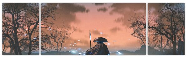 Obraz - Ilustracja przedstawiająca wojownika (170x50 cm)