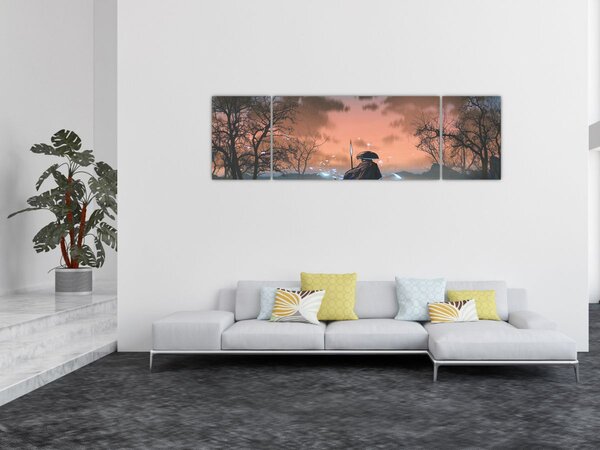 Obraz - Ilustracja przedstawiająca wojownika (170x50 cm)