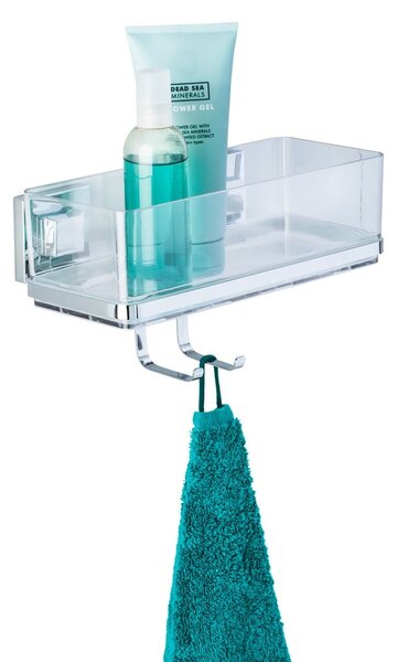 Półka z 2 haczykami z przyssawką Wenko Vacuum-Loc, do 33 kg
