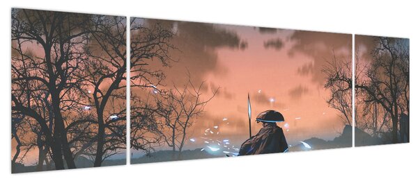 Obraz - Ilustracja przedstawiająca wojownika (170x50 cm)