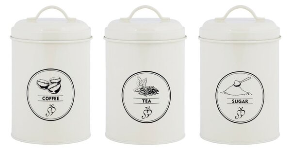 Stalowe pojemniki na żywność 3 szt. na kawę/na herbatę – Esschert Design