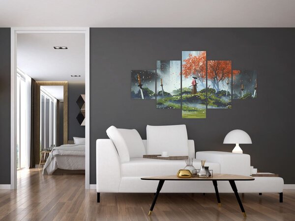 Obraz - Ilustracja przedstawiająca Ogród Mieczy (125x70 cm)