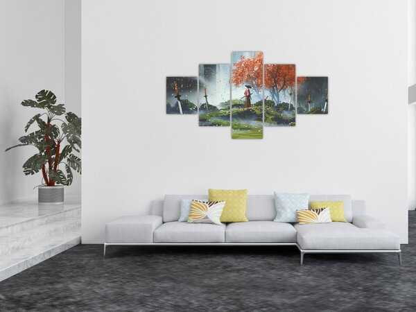 Obraz - Ilustracja przedstawiająca Ogród Mieczy (125x70 cm)