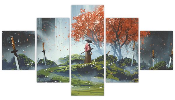 Obraz - Ilustracja przedstawiająca Ogród Mieczy (125x70 cm)