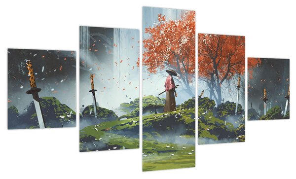 Obraz - Ilustracja przedstawiająca Ogród Mieczy (125x70 cm)