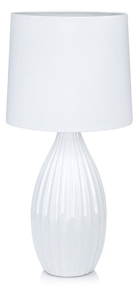 Biała lampa stołowa Markslöjd Stephanie, ø 24 cm