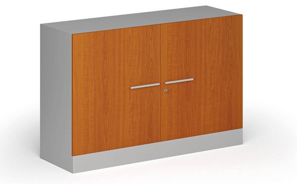 Metalowa szafa z drewnianymi drzwiami, demontowana, 800 x 1200 x 400 mm, czereśnia