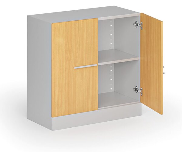Metalowa szafa z drewnianymi drzwiami, demontowana, 800 x 800 x 400 mm, buk