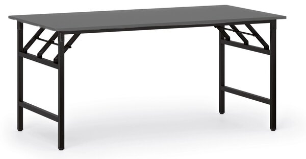 Stół konferencyjny FAST READY, 160x80 cm, czarna podstawa, grafit