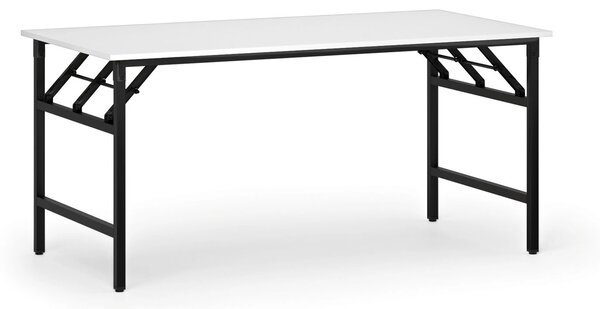 Stół konferencyjny FAST READY, 160x80 cm, czarna podstawa, biały