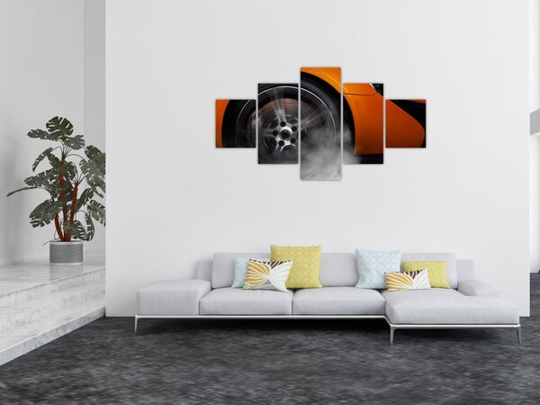 Obraz - Pomarańczowy samochód sportowy (125x70 cm)