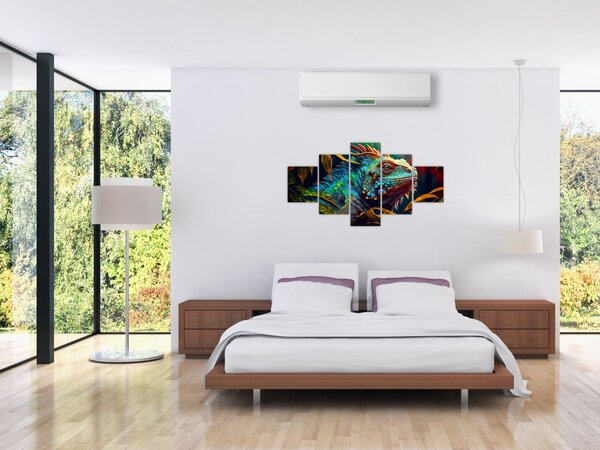 Obraz - Kolorowa iguana (125x70 cm)