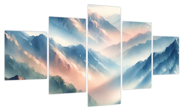 Obraz - Akwarelowe góry (125x70 cm)