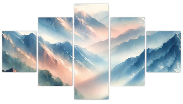 Obraz - Akwarelowe góry (125x70 cm)